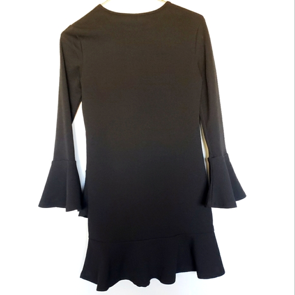 Shein Ruffle Bell Sleeve Black Dress - Picture 4 of 7
